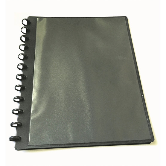 T-lovikansio / Repäisykansio 20-taskua etutasku PP musta  2 kpl/pkt