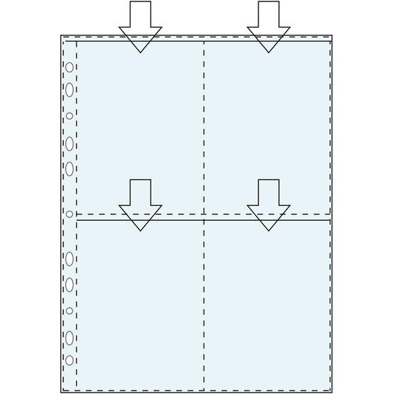 Valokuvatasku 10X15 A4 PP 4 taskua  10 kpl/pkt