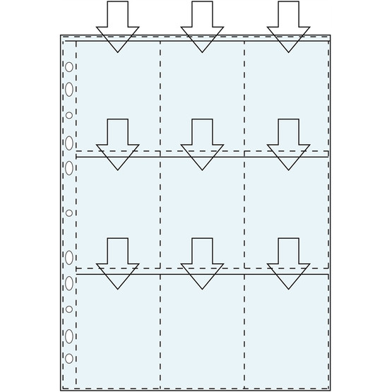 Keräilykorttitasku 7X9cm A4 PP 18 taskua  10 pss/pkt