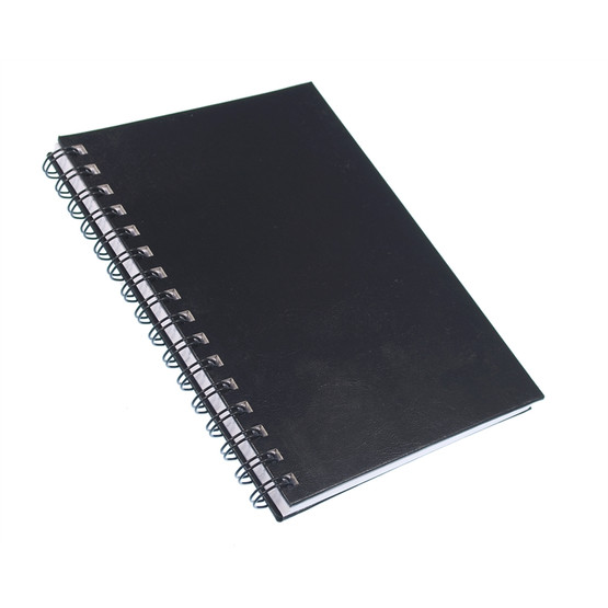 Konttorikirja A5 kierresidottu musta 160 sivua  6 kpl/pkt