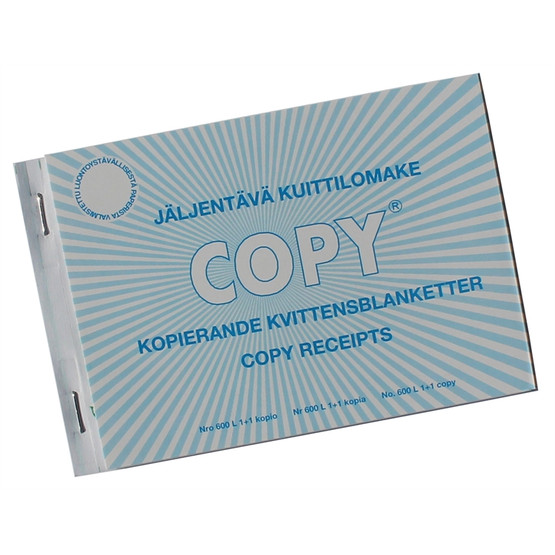 Kuittilomake Plastipap 600L A6/50+50  10 kpl/pkt