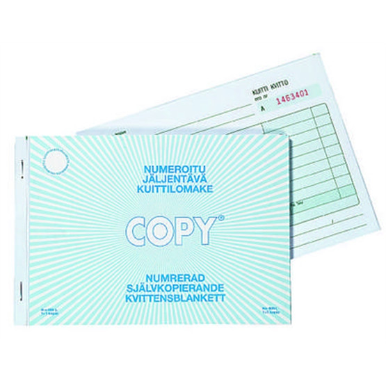 Kuittilomake Plastipap 605L A5/50+50  10 kpl/pkt