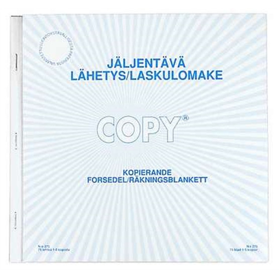 Lähetys/laskulomake Plastipap 375 20 x 21 cm / 75  10 kpl/pkt