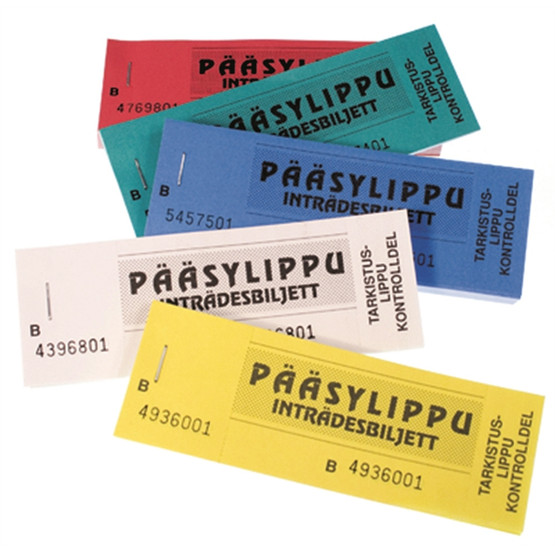 Pääsylippu numeroitu 100 kpl  10 kpl/pkt