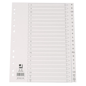 Aakkoshakemisto A5 A-Ö PP valkoinen  5 srj/pkt