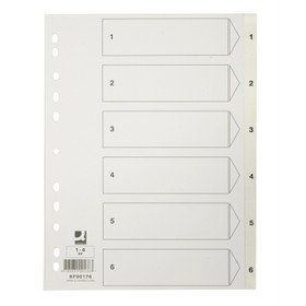 Hakemisto Connect A4 1-6 PP valkoinen  5 srj/pkt