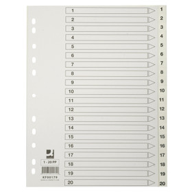 Hakemisto Connect A4 1-20 PP valkoinen  5 srj/pkt