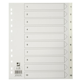 Hakemisto Connect 1-10 PP ylileveä valkoinen  5 srj/pkt