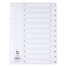 Hakemisto Connect A4 1-12 kartonki valkoinen  5 srj/pkt