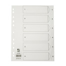 Hakemisto Connect A4 1-6 kartonki valkoinen  5 srj/pkt
