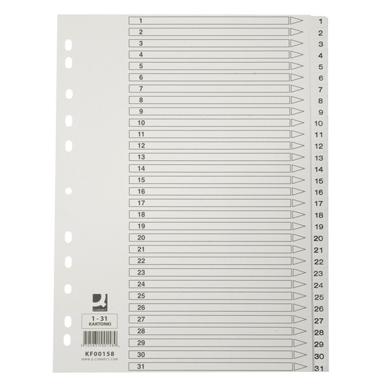 Hakemisto Connect A4 1-31 kartonki valkoinen  5 srj/pkt