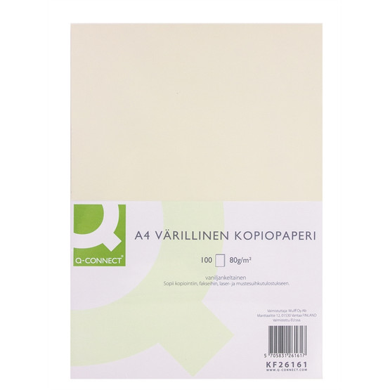 Kopiopaperi Connect A4 80g vaniljankeltainen / 100 arkkia