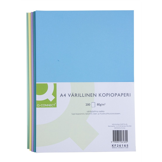 Kopiopaperi Connect A4 80g värilajitelma vaalea / 200 arkkia
