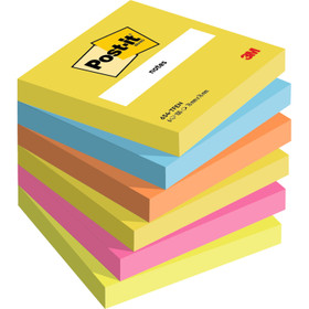Viestilappu Post-it Energetic 654 76x76mm neonvärit 6 lehtiötä / pkt
