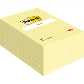 Viestilappu Post-it 102x152mm ruudutettu keltainen 6 lehtiötä / pkt