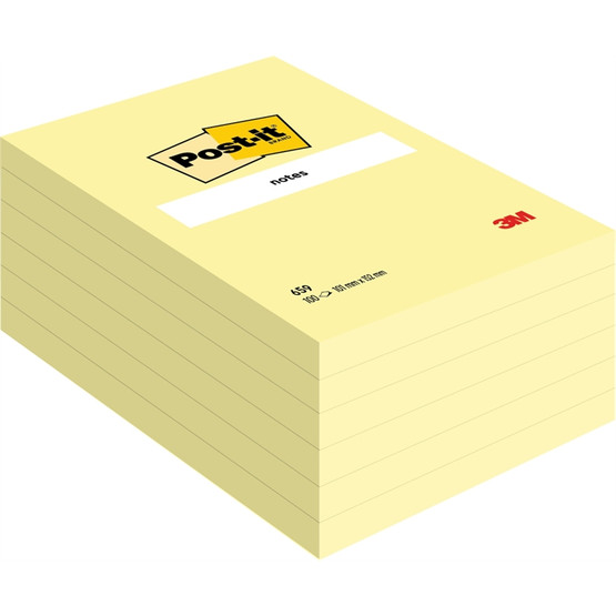 Viestilappu Post-it 659 102x152mm keltainen 6 lehtiötä / pkt