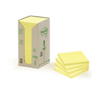 Viestilappu Post-it Recycled 654 76x76mm keltainen 16 lehtiötä / pkt