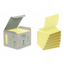 Viestilappu Post-it Z Recycled 76x76mm keltainen 6 lehtiötä / pkt 