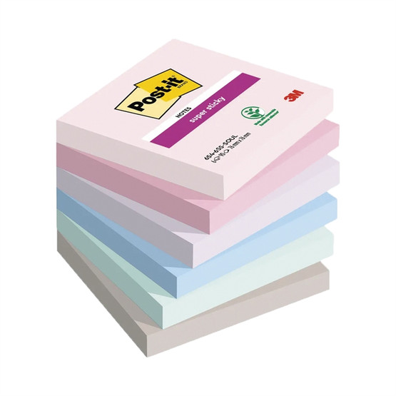 Viestilappu Post-it Super Sticky 76x76mm soulful 6 lehtiötä / pkt