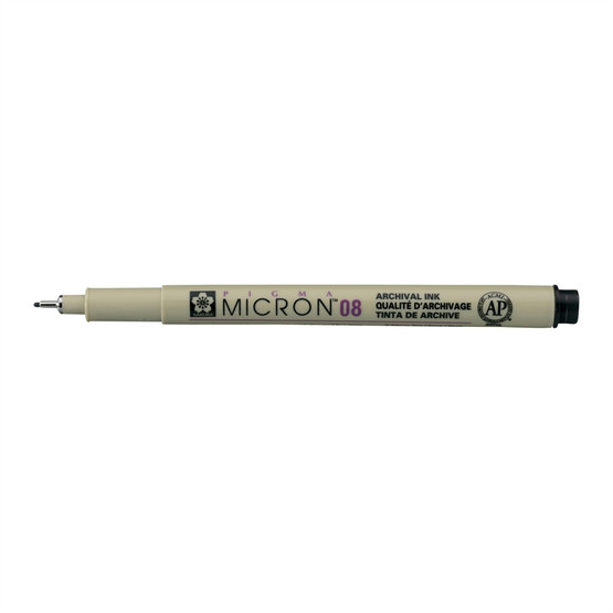 Kuitukärkikynä Sakura Micron 08 musta arkistokelpoinen  12 kpl/pkt