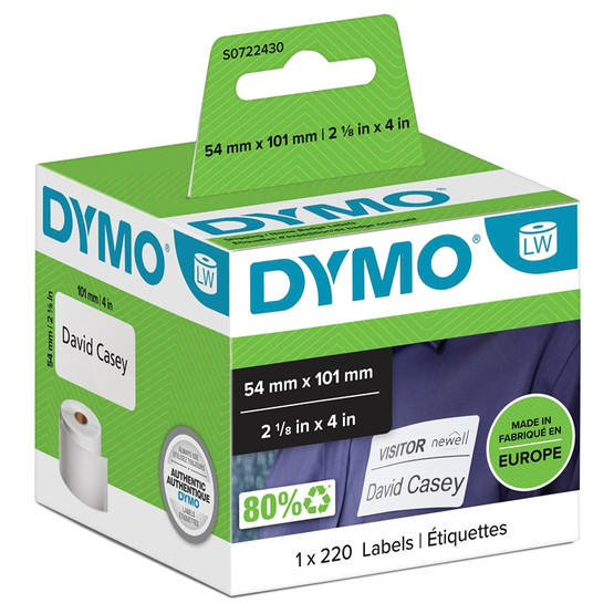 Tarra Dymo LW 54x101 mm saate/nimi 220 tarraa