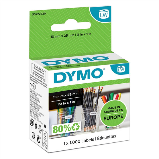 Tarra Dymo LW 25x13mm yleis / 1000  2 tarraa rinnakkain 