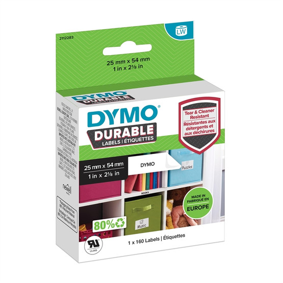 Tarra Dymo LW 25x54mm 1976411 muovi / 160 pysyvä liima 