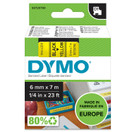 Tarrakasetti Dymo D1 6mm x 7m keltainen/musta 