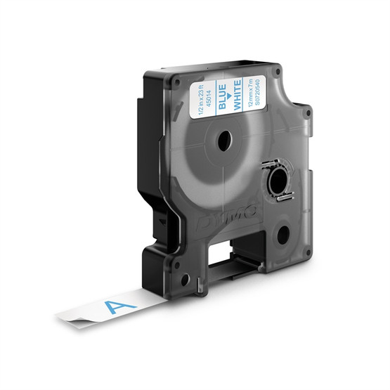 Tarrakasetti Dymo D1 45014 12mm valkoinen/sininen 