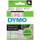 Tarrakasetti Dymo D1 45015 12mm valkoinen/punainen