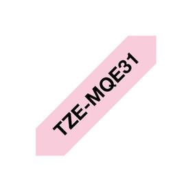 Brother P-Touch TZeMQE31 12mm vaaleanpunainen/musta 