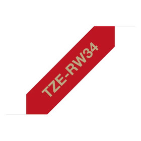 Brother P-Touch TZe-RW34 tekstiilinauha 12mm kulta/viininpunainen