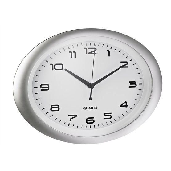 Seinäkello ALCO 186 ovaali 40 cm hopea