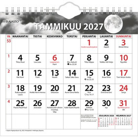 Ajasto seinäkalenteri Luna 2027
