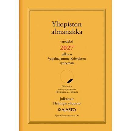 Ajasto pöytäkalenteri Yliopiston Almanakka A4 2027