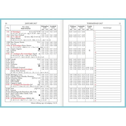 Ajasto Fickkalender Universitetsalmanackan A6 2027