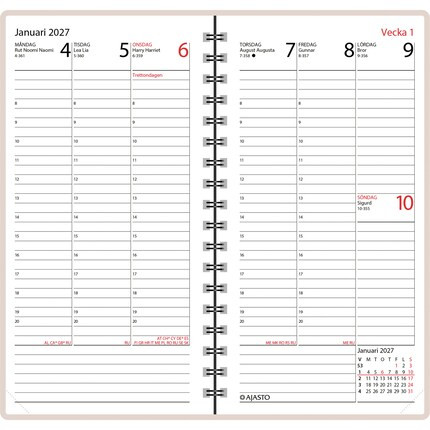 Ajasto Fickkalender Agenda svenskspråkig 2027