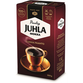 Kahvi Juhla Mokka Tumma Paahto hienojauhatus  500 g  12 pkt/ltk