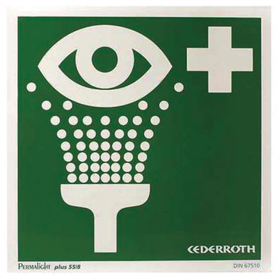 Opastekilpi silmähuuhtelu kaksipuolinen 