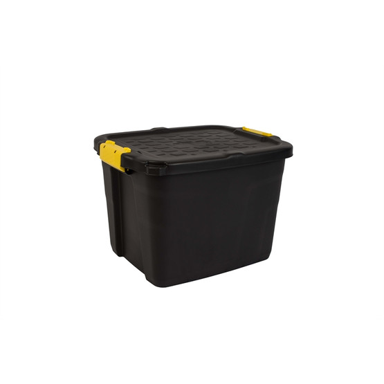 Varastolaatikko Strata Heavy Duty kannella 42l musta