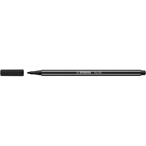 Kuitukärkikynä Stabilo Pen 68 musta  10 kpl/pkt