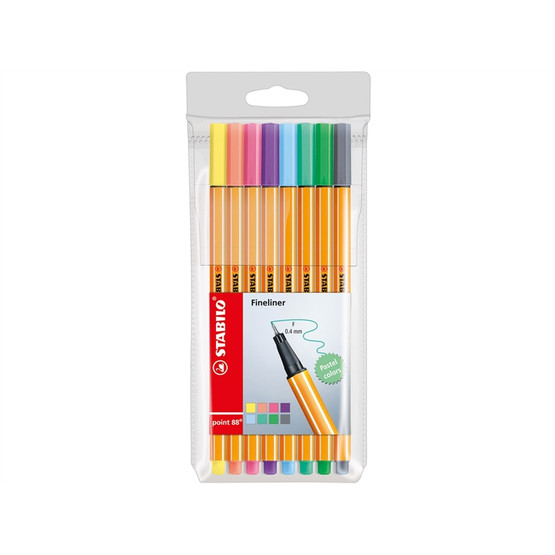 Kuitukärkikynä Stabilo Point 88 Pastel värilajitelma 8 väriä