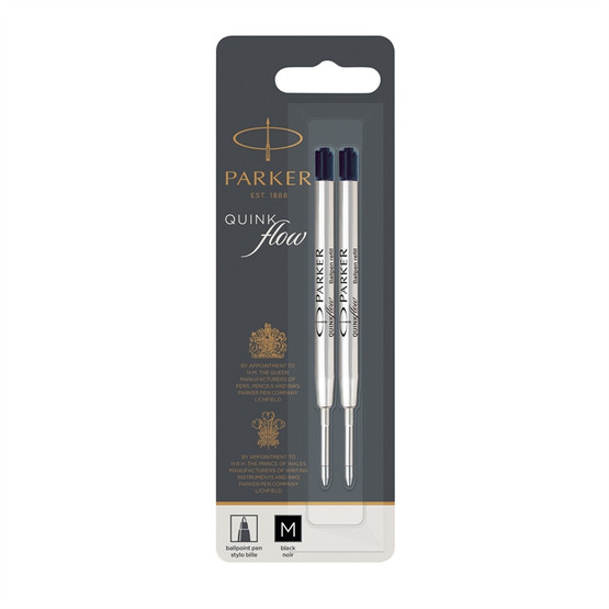 Vaihtosäiliö Parker Quinkflow medium musta  2 kpl/pkt