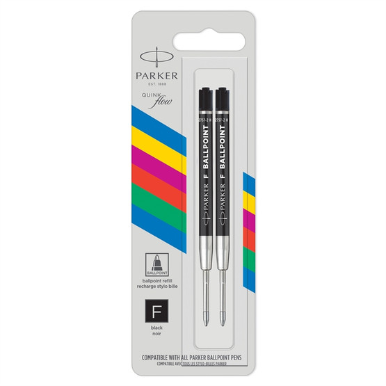Vaihtosäiliö Parker Quinkflow fine musta  2 kpl/pkt