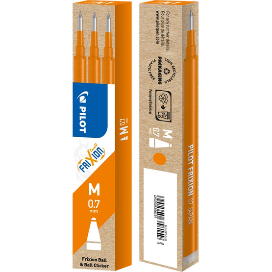 Vaihtosäiliö Pilot Frixion 0,7 mm oranssi  3 kpl/ras   4 ras/pkt