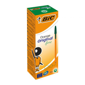 Kuulakärkikynä Bic Orange Fine vihreä arkistokelpoinen  20 kpl/pkt