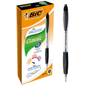 Kuulakärkikynä Bic Atlantis musta arkistokelpoinen   12 kpl/pkt