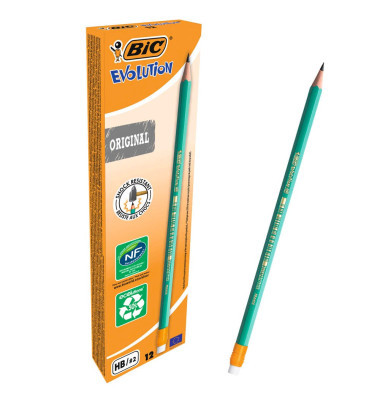 Lyijykynä Bic Evolution 655 HB kumipää  12 kpl/pkt
