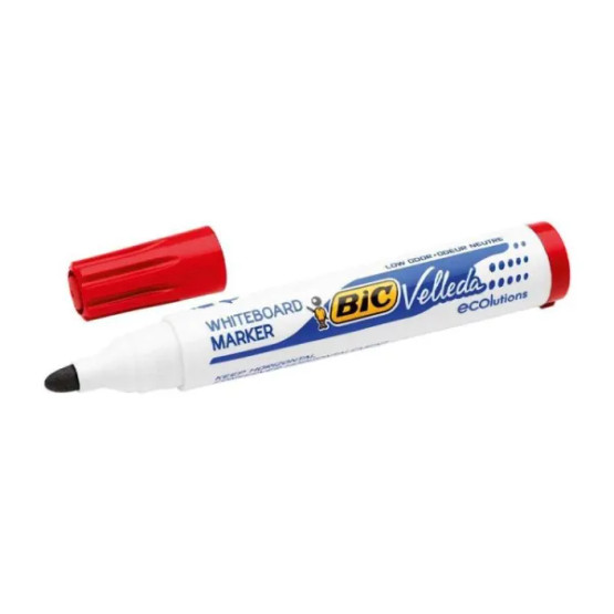 Valkotaulukynä Bic Velleda 1701 punainen  12 kpl/pkt