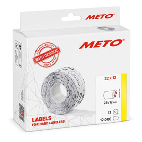 Etiketti Meto 22x12mm valkoinen pysyvä / 12000 tarraa